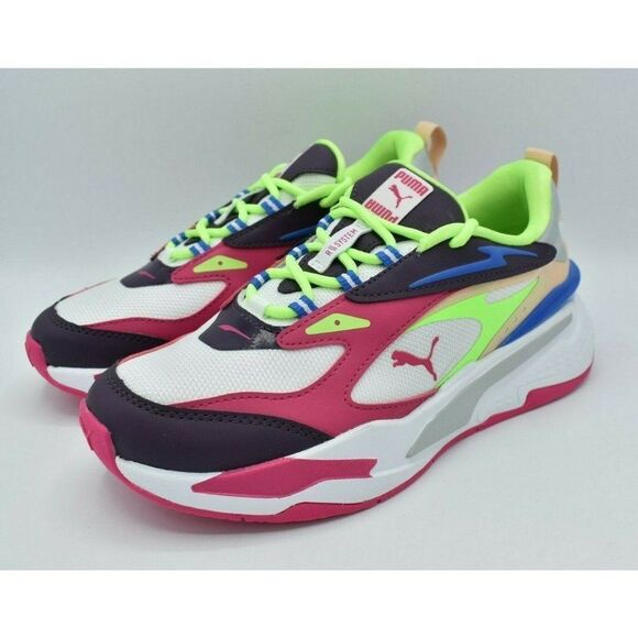 Puma Womens Size 7 RS Fast Pop White Sweet Grape Purple Sneakers Shoes 384328 01